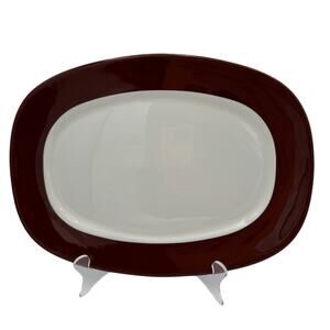 TST Conversation Line, Brown Platter, Vtg Ceramic 13x10 King O'Dell/Jamaica